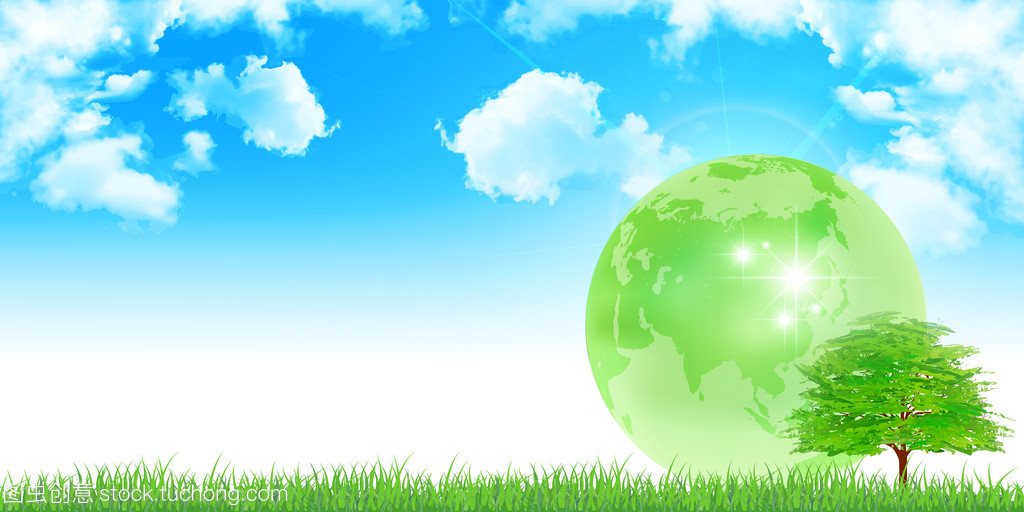 地球樹 以新鮮綠色為背景的環(huán)保行動(dòng)